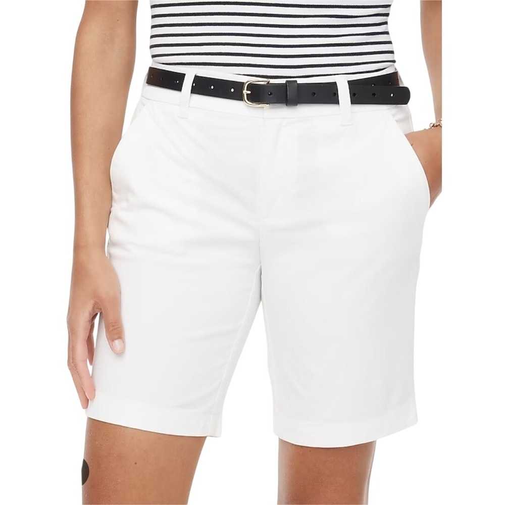 J.Crew Womens White Chino Shorts Size 2 New‎ With Tags Casual 9 in. NWT $50